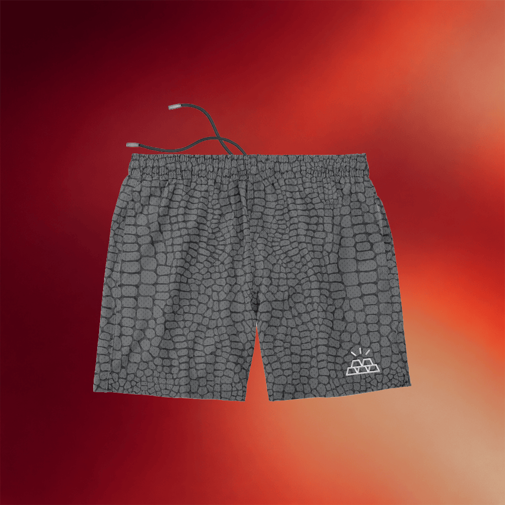 Goldset Merch 2026 Goldset Mesh Shorts Grey Crocodile Apparel Gifts For Brother - Merchluma