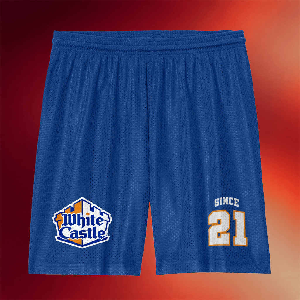House Of Crave Merch White Castle Mesh Shorts Since 21 Clothes Good Gifts For Brother - Merchluma