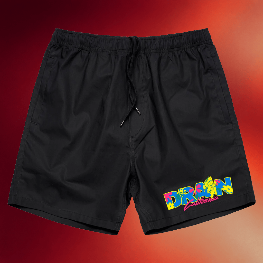 Drain Merch 2026 California HC Logo Beach Shorts Black Best Gifts For Him - Merchluma