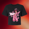 Night Shift Merch Disfiguring The Goddess Cropped T-Shirt Bubblegum Shorty Shirt Women's - Merchluma