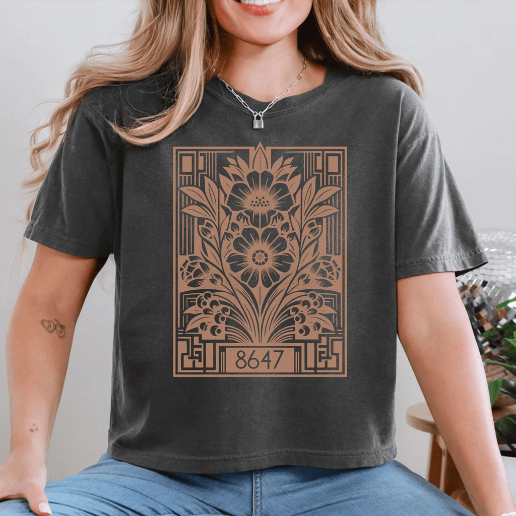 8647 Merch Subtle 8647 Floral Feminist Crop Top Subtle Anti Trump T-Shirt FDT Apparel Gifts - Merchluma