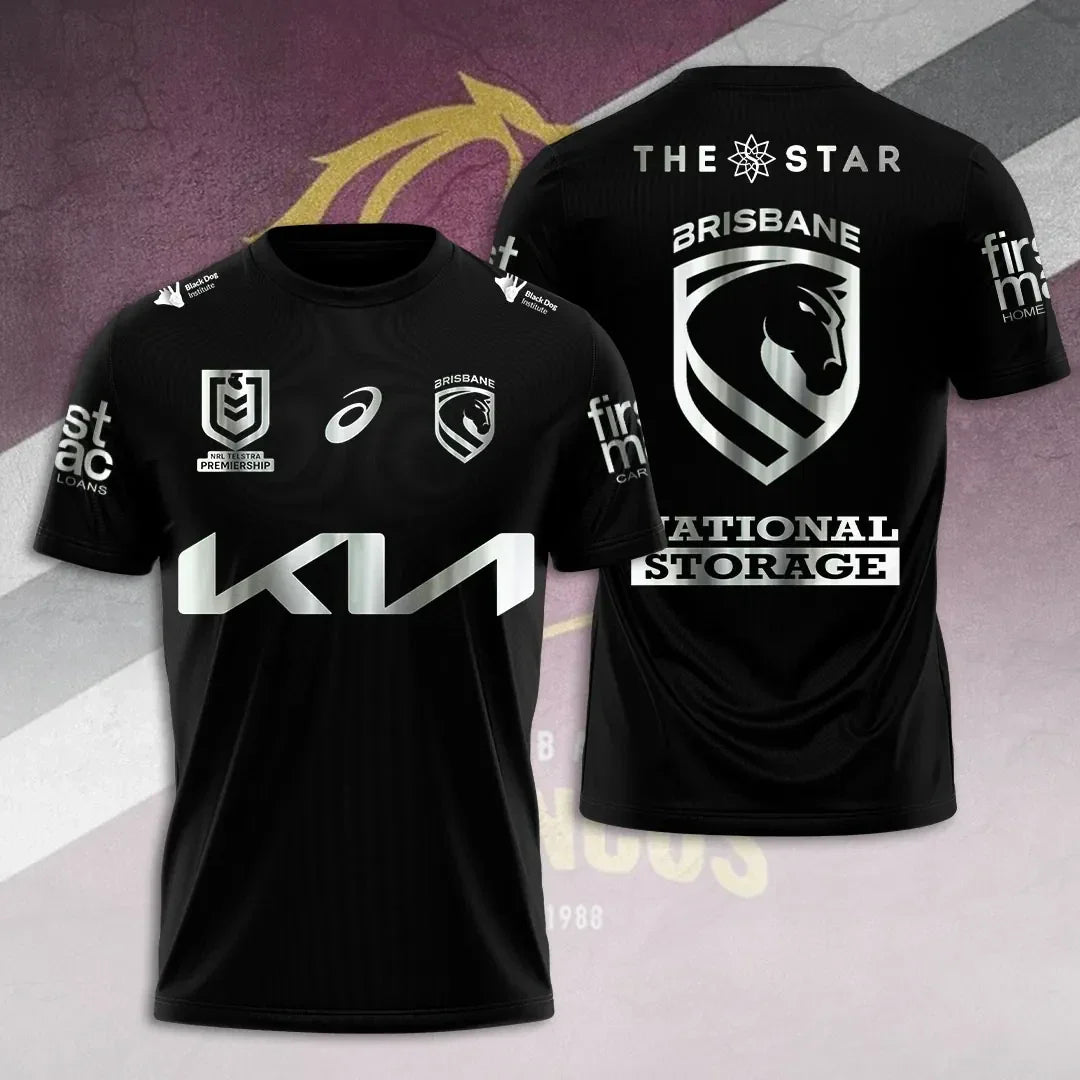 Brisbane Broncos National Storage Jersey Shirt Black Brisbane Broncos Merch 2026 Fan Gifts - Merchluma