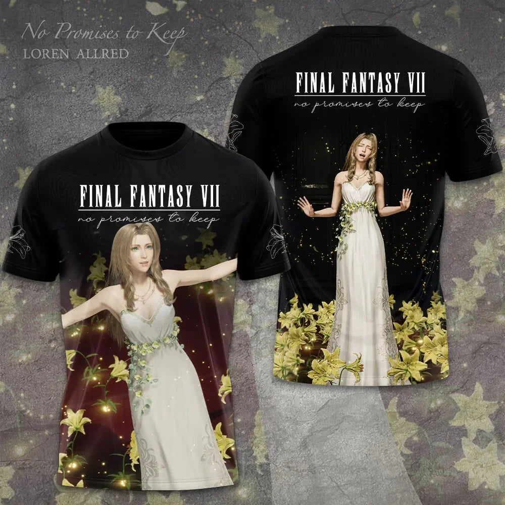 Final Fantasy VII Rebirth X Aerith Gainsborough 2026 No Promises To Keep T-Shirt Fan Merch - Merchluma