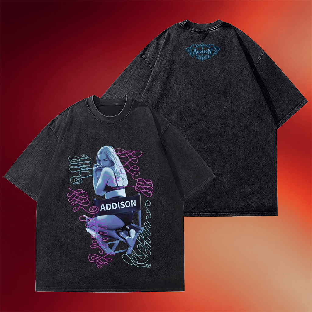 Addison Rae Merch 2026 Addison Rae Album Cover Wash T-Shirt Presents For Music Lovers - Merchluma