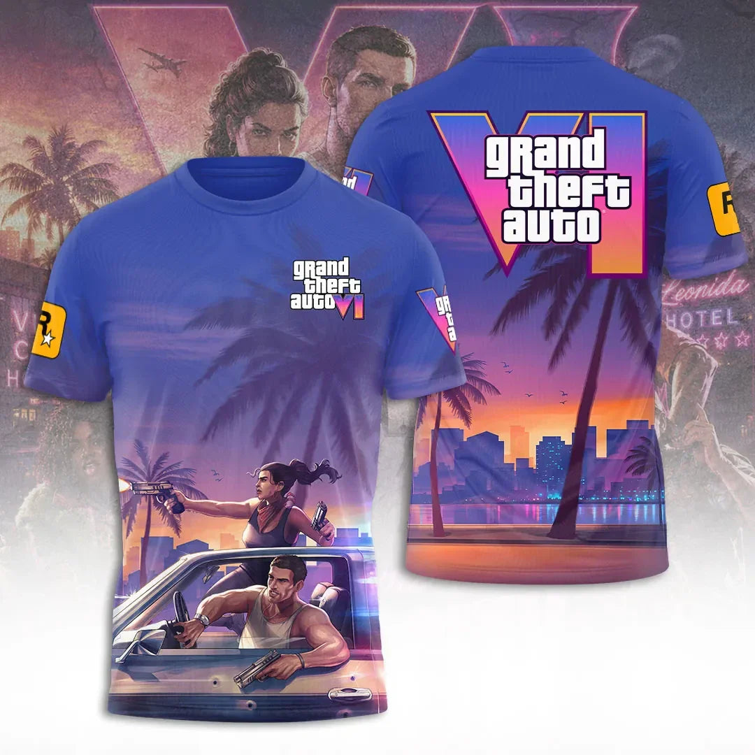Grand Theft Auto VI Vice City 2026 T-Shirt GTA 6 Merch Gifts For Game Lover Present For BFF - Merchluma