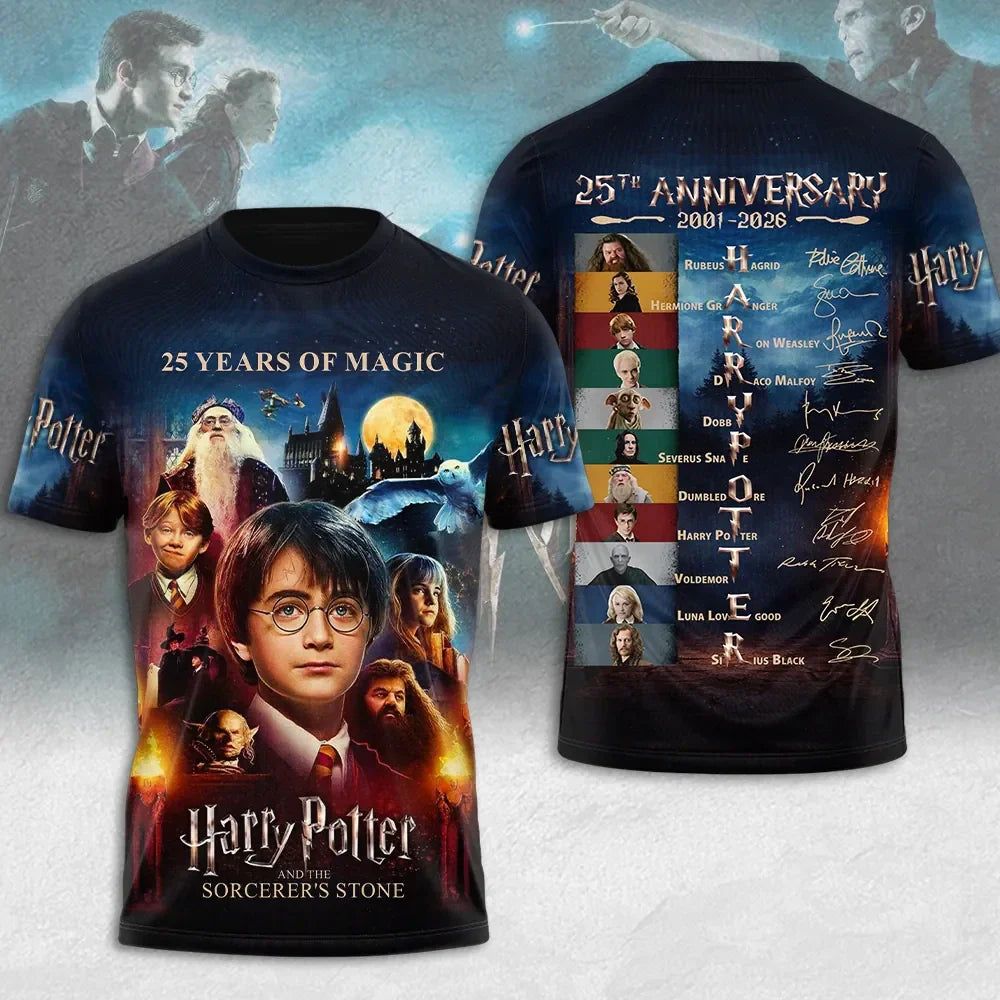 Harry Potter 25th Anniversary Merch 2026 HP And The Sorcerer's Stone T-Shirt Signature - Merchluma