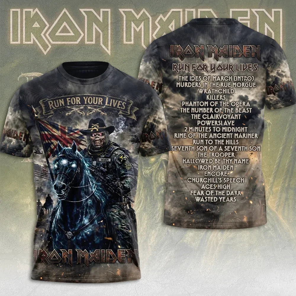 Iron Maiden 2026 Tour Merch Iron Maiden Run For Your Lives World Tour Shirt Gift For Father - Merchluma