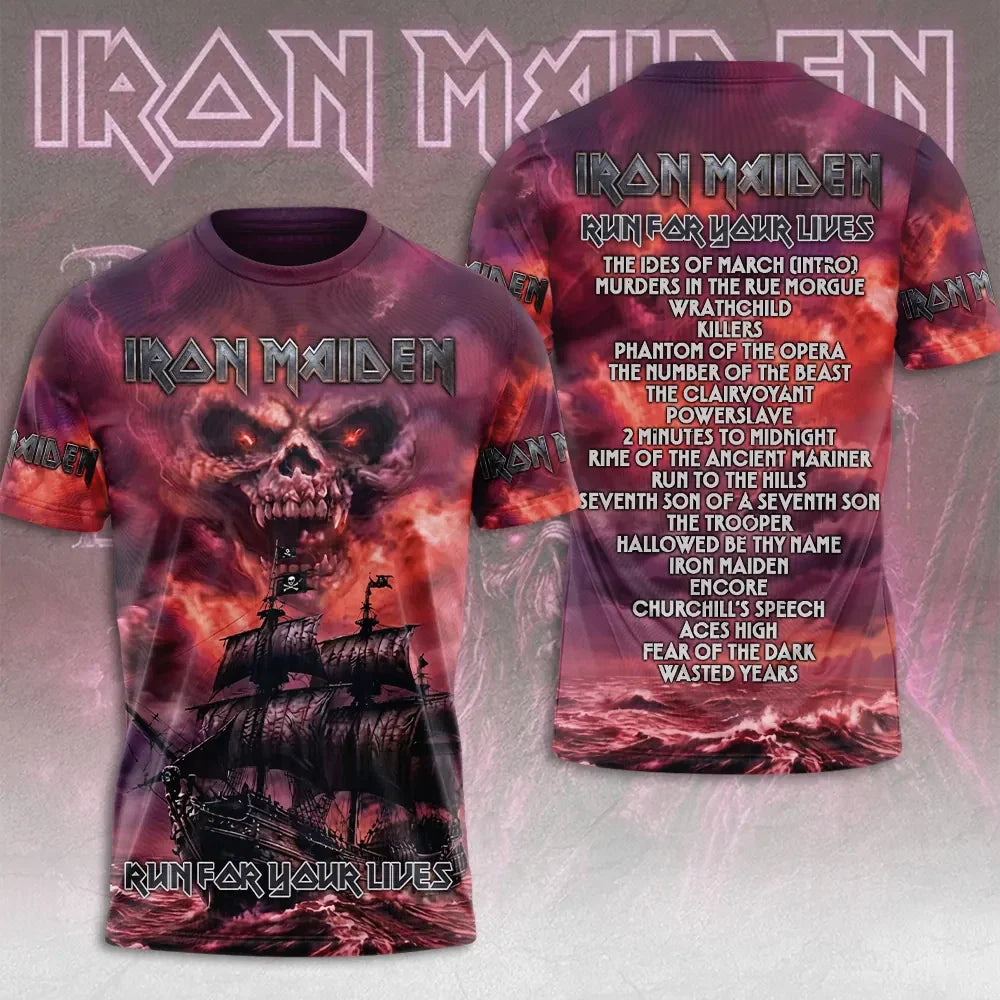 Iron Maiden 2026 World Tour Merch Iron Maiden Run For Your Lives Tour Shirt Music Fan Clothing - Merchluma