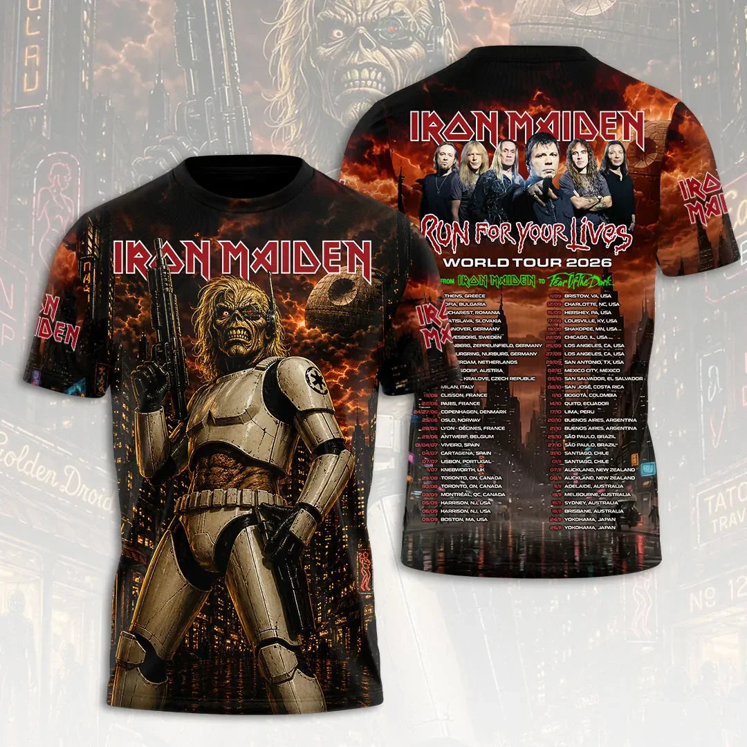 Iron Maiden 2026 World Tour Shirt Iron Maiden Run For Your Lives Merch Gift For Music Fans - Merchluma
