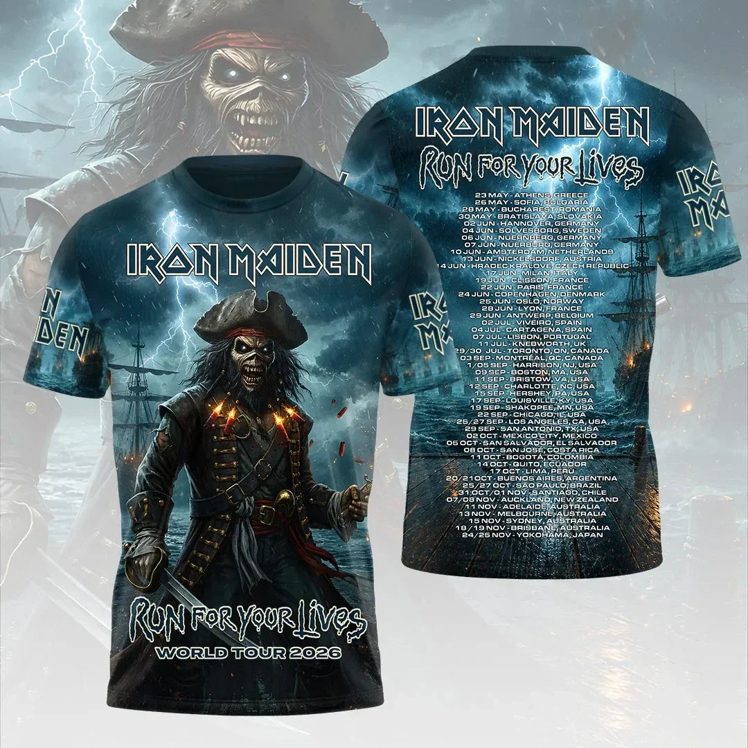 Iron Maiden Merch 2026 IM Run For Your Lives World Tour T-Shirt Music Fan Clothing Best Gifts - Merchluma