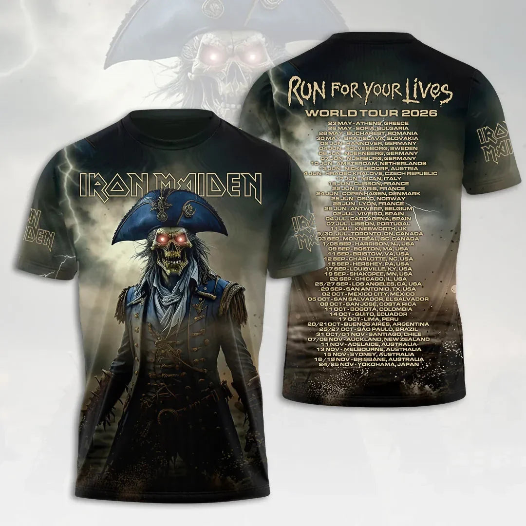 Iron Maiden Merch 2026 IM Run For Your Lives World Tour T-Shirt Music Lover Gifts Ideas - Merchluma
