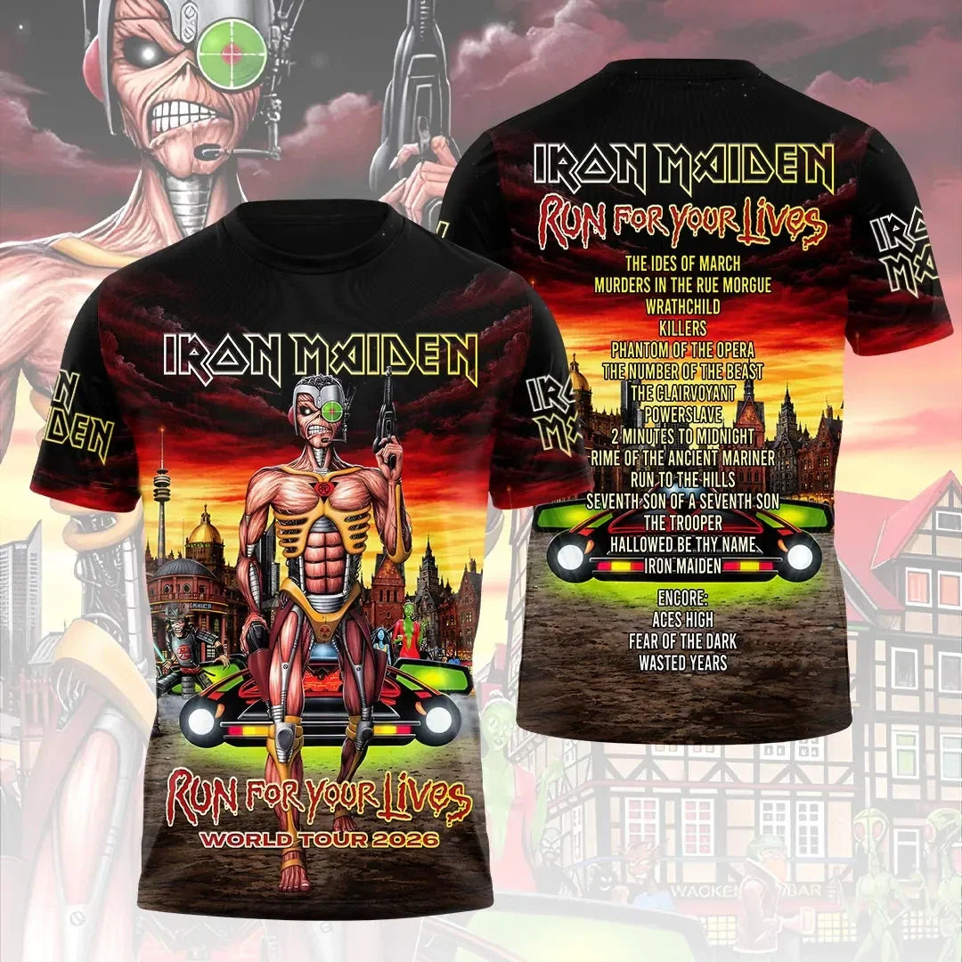 Iron Maiden Merch 2026 Run For Your Lives World Tour T-Shirt IM Concert Merch Gift For Fans - Merchluma