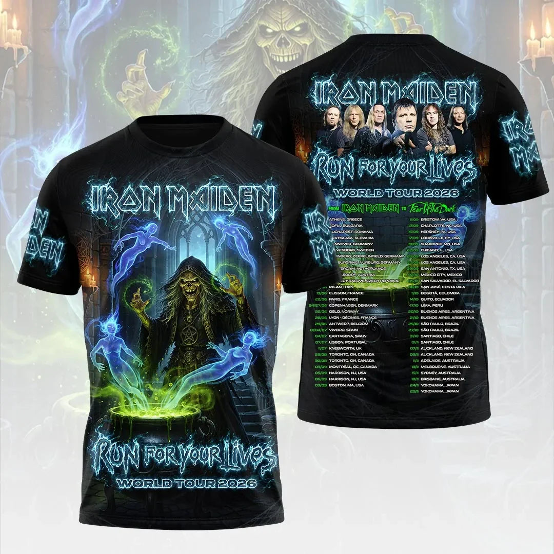Iron Maiden Tour Merch 2026 IM Run For Your Lives World Tour T-Shirt Music Lover Gifts - Merchluma