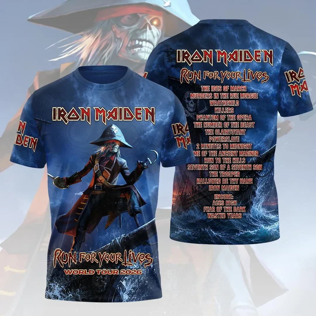 Iron Maiden World Tour 2026 Merch Iron Maiden Run For Your Lives Tour Shirt Best Gift For Fans - Merchluma