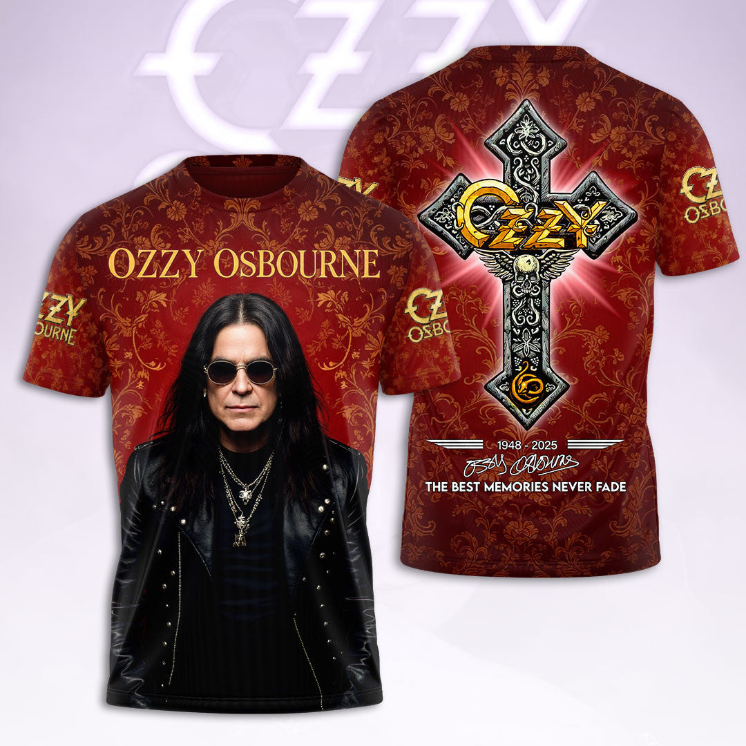 Ozzy Osbourne Merch 2026 Cross T-Shirt The Best Memories Never Fade Shirt Fan Gifts - Merchluma
