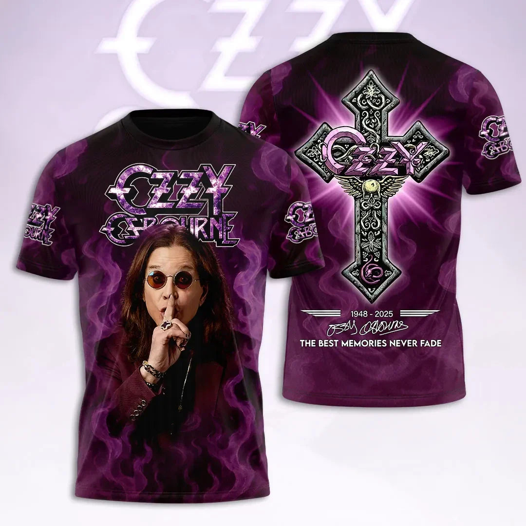 Ozzy Osbourne Signed Shirt 2026 Cross T-Shirt Ozzy Osbourne Merch The Best Memories Never Fade - Merchluma