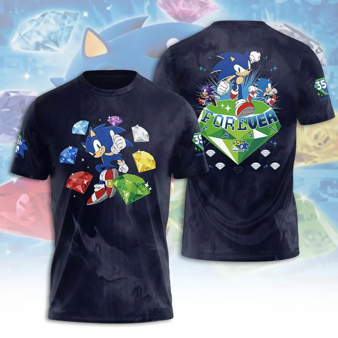 Sonic the Hedgehog 35th Anniversary Merch 2026 Forever Fast T-Shirt Special Gift For Brothers - Merchluma