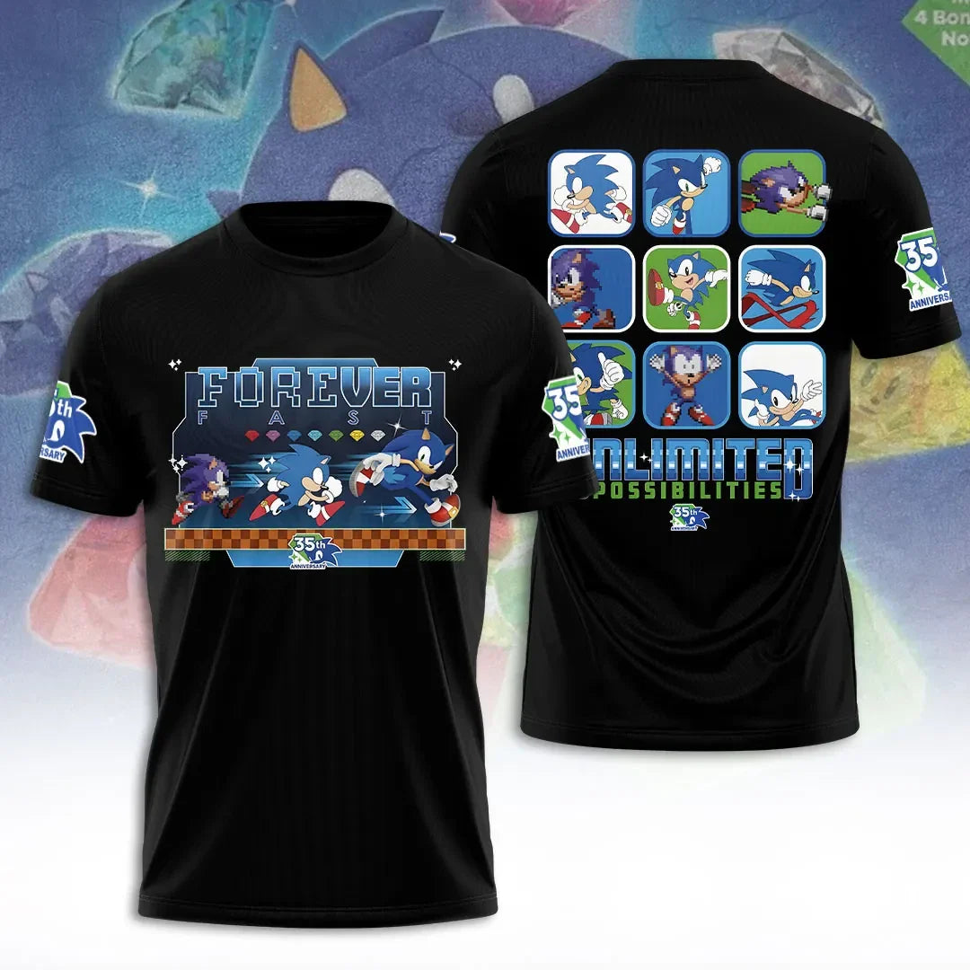Sonic the Hedgehog 35th Anniversary Merch 2026 Forever Fast Unlimited Possibilities Shirt Gifts - Merchluma