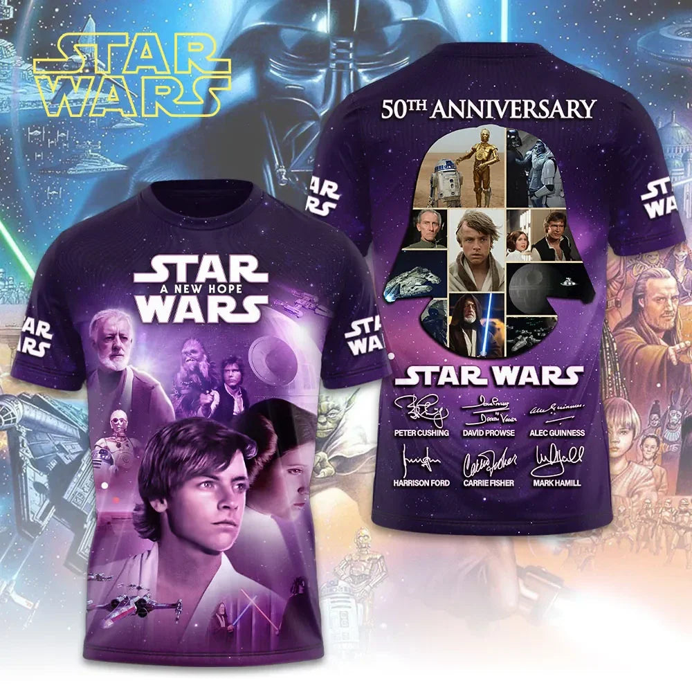 Star Wars 50th Anniversary Merch Star Wars A New Hope T-Shirt Signature Gift For Husband - Merchluma