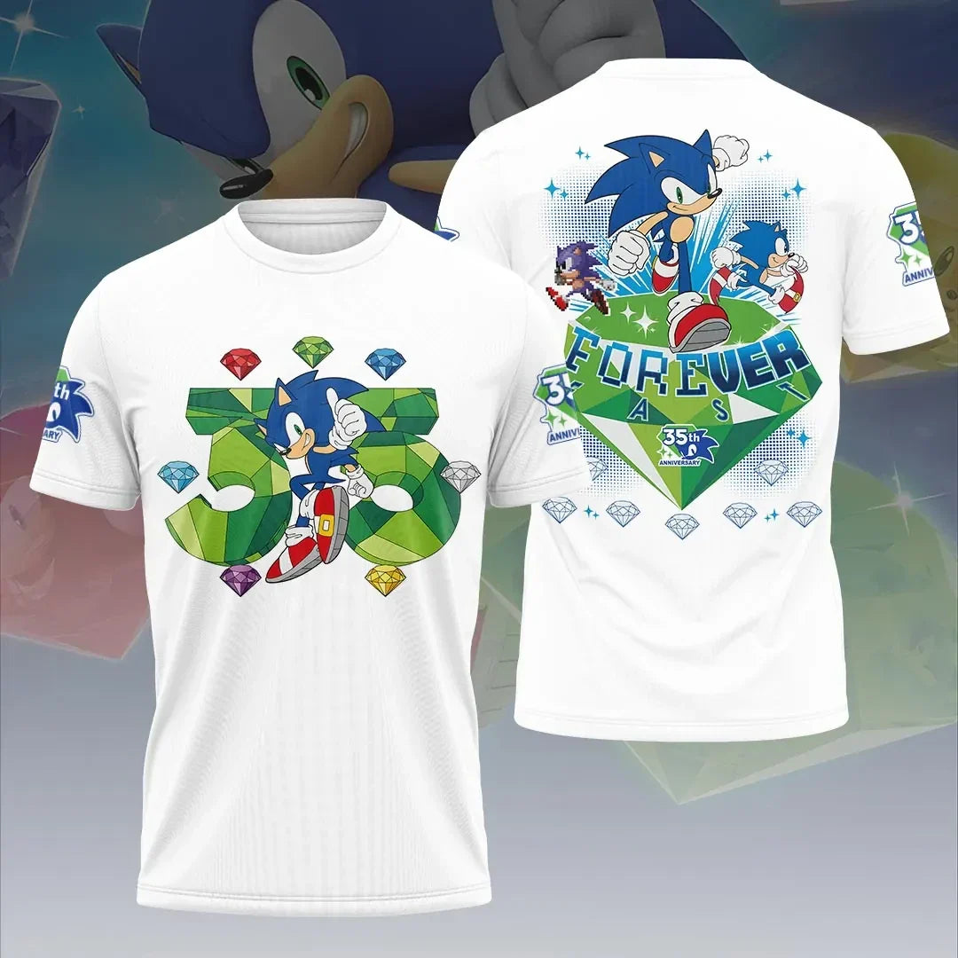 Sonic the Hedgehog 35th Anniversary Merch 2026 Forever Fast Shirt White Gift For Him - Merchluma