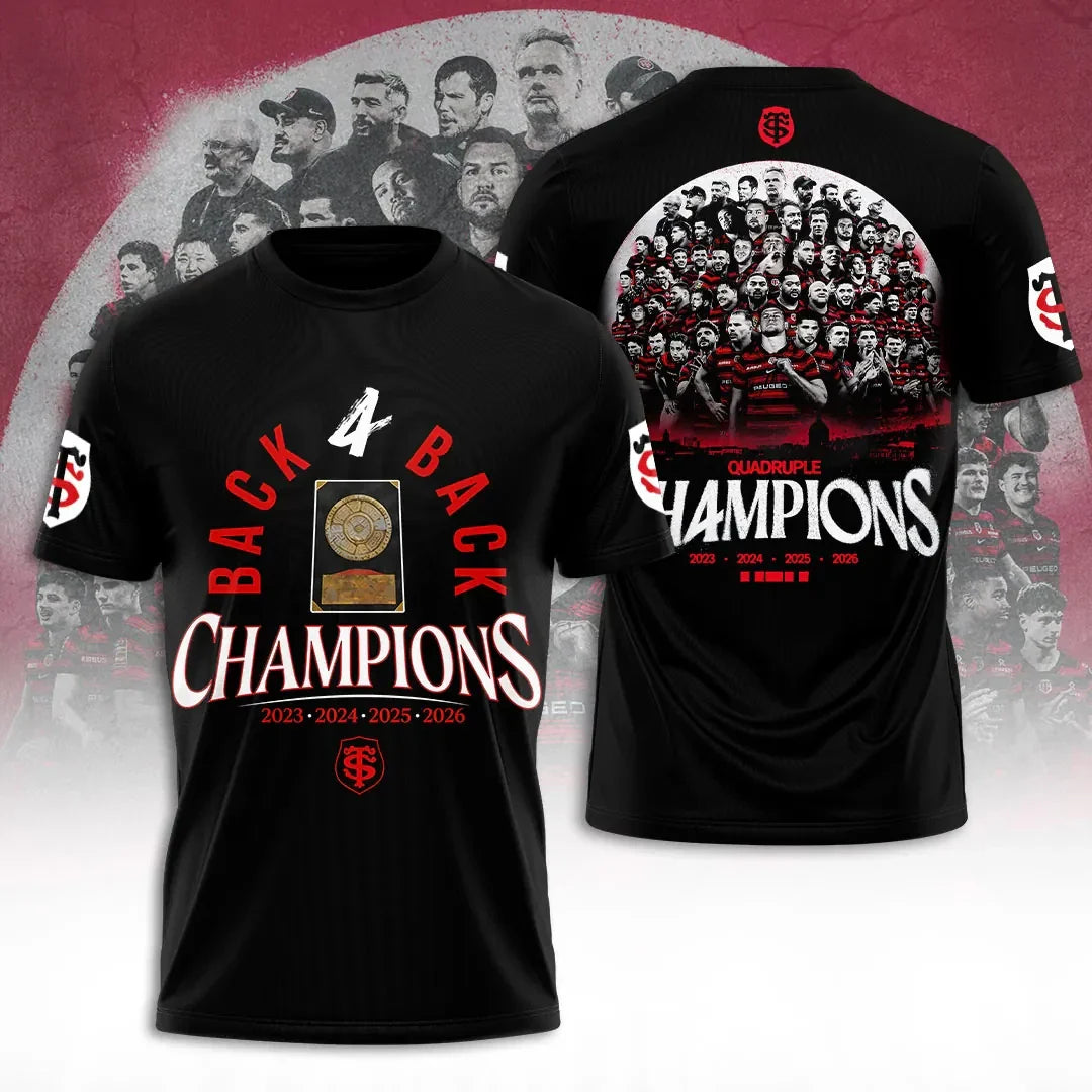 Stade Toulousain 4 Time French Champions 2026 T-Shirt Stade Toulousain Merch Gift For Fans - Merchluma