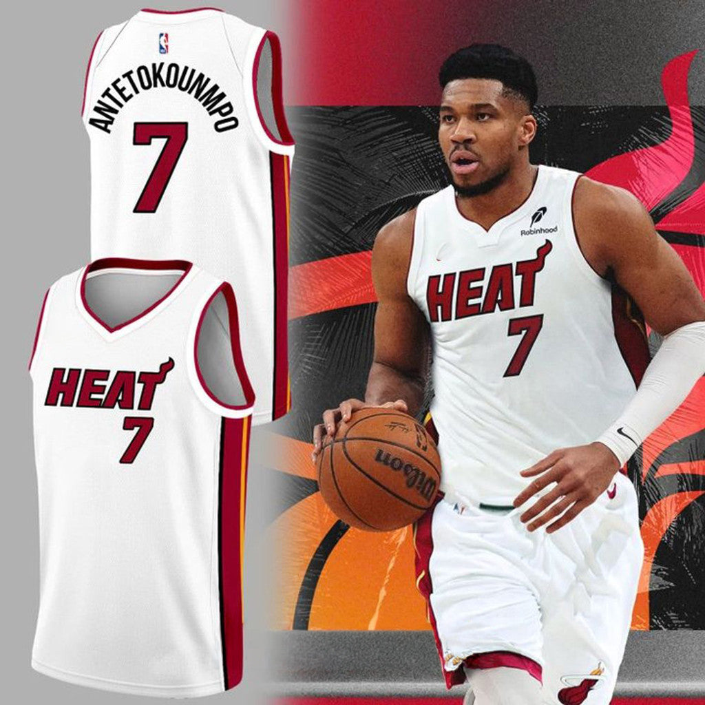 Giannis Antetokounmpo Basketball Jersey #7 Miami HEAT Merch Gift For Basketball Fans - Merchluma
