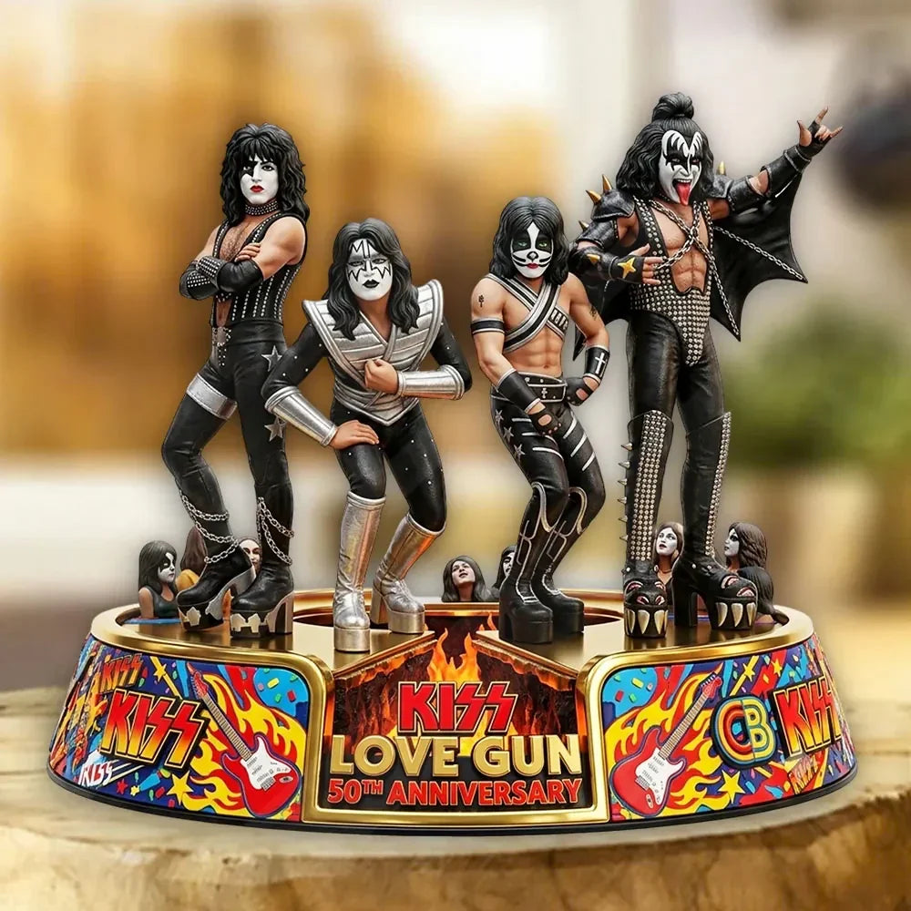 KISS Love Gun 50th Anniversary Acrylic Plaque KISS Band Merch Best Gift For Stepdad - Merchluma