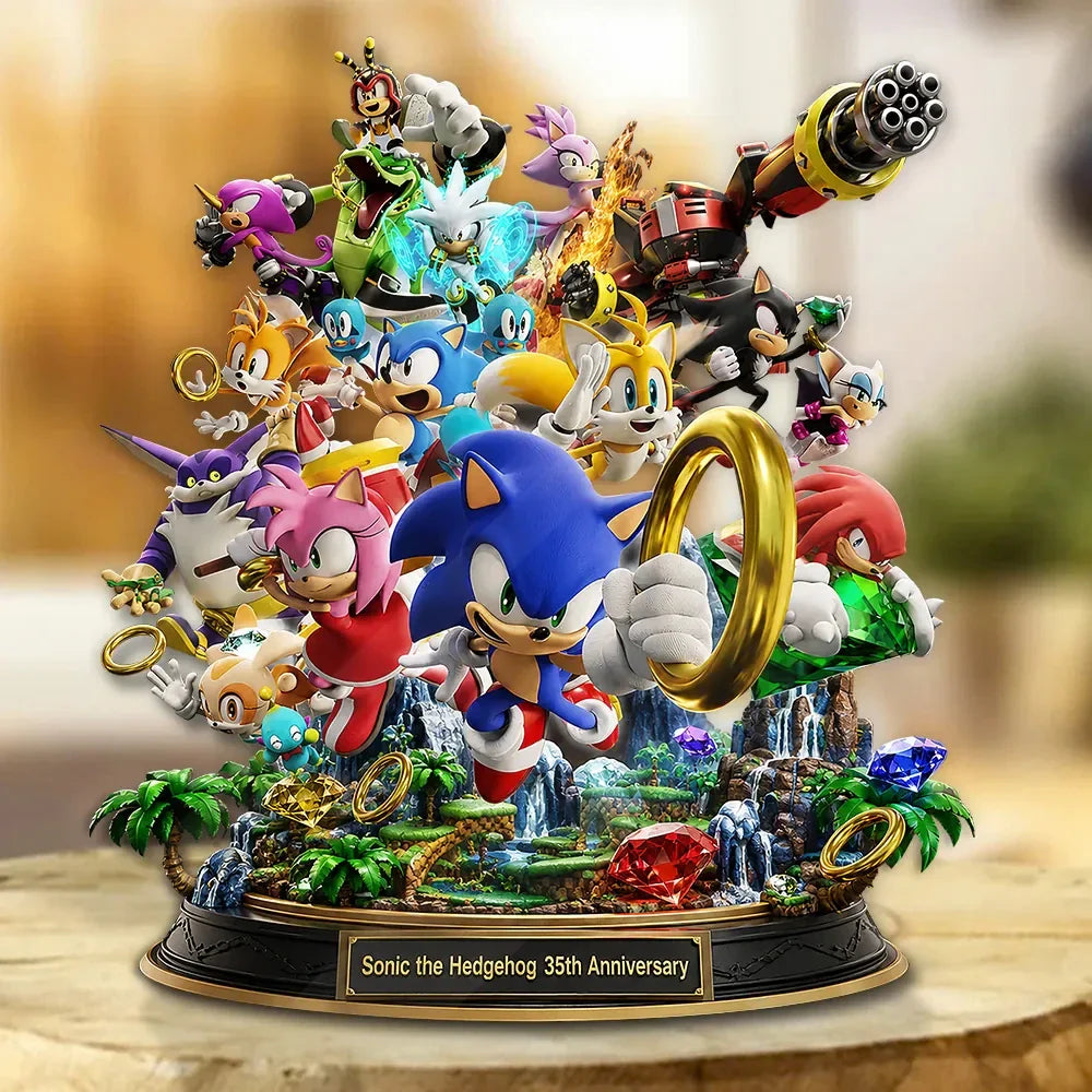 Sonic The Hedgehog 35th Anniversary Acrylic Plaque Sonic The Hedgehog Merch Gift For BFF - Merchluma