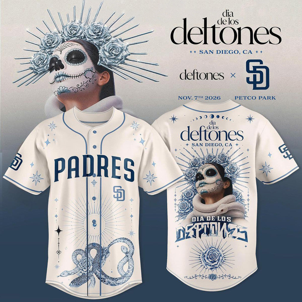 San Diego Padres X Deftones Dia De Los Jersey 2026 SD Padres Merch Gift For Music Lovers - Merchluma
