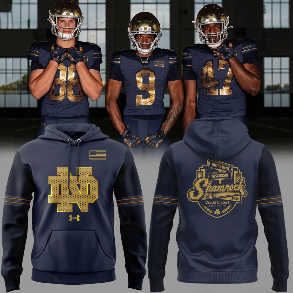 Notre Dame Fighting Irish Wisconsin Shamrock Series 2026 Hoodie Notre Dame Football Merch - Merchluma