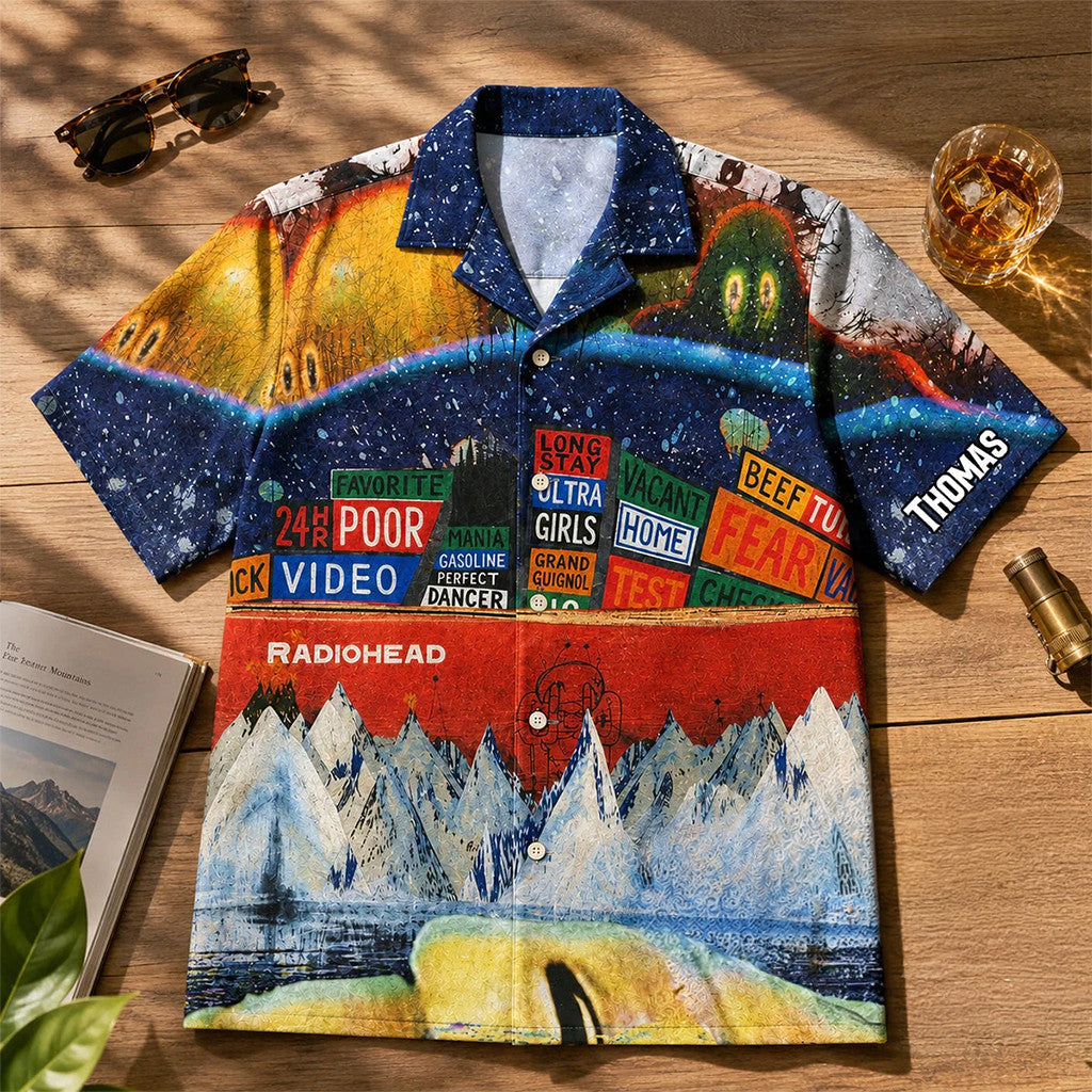 Personalized Radiohead Ok Computer Amnesiac Album Art Hawaiian Shirt Radiohead Merch 2026 - Merchluma