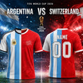 Personalized Argentina Vs Switzerland Split Design Jersey Shirt FIFA World Cup 2026 Merch - Merchluma