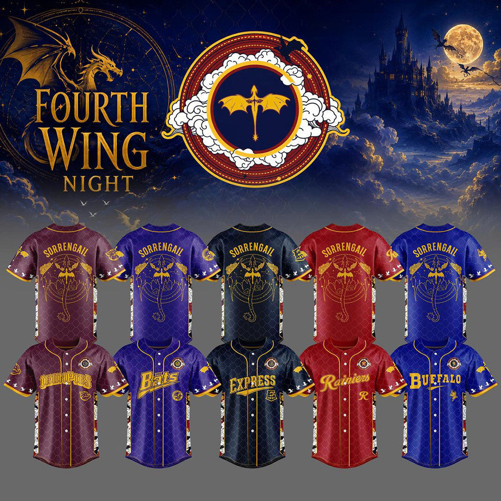 All Baseball Team X Fourth Wing Night 2026 Baseball Jersey Fan Merch Gift for Friends - Merchluma