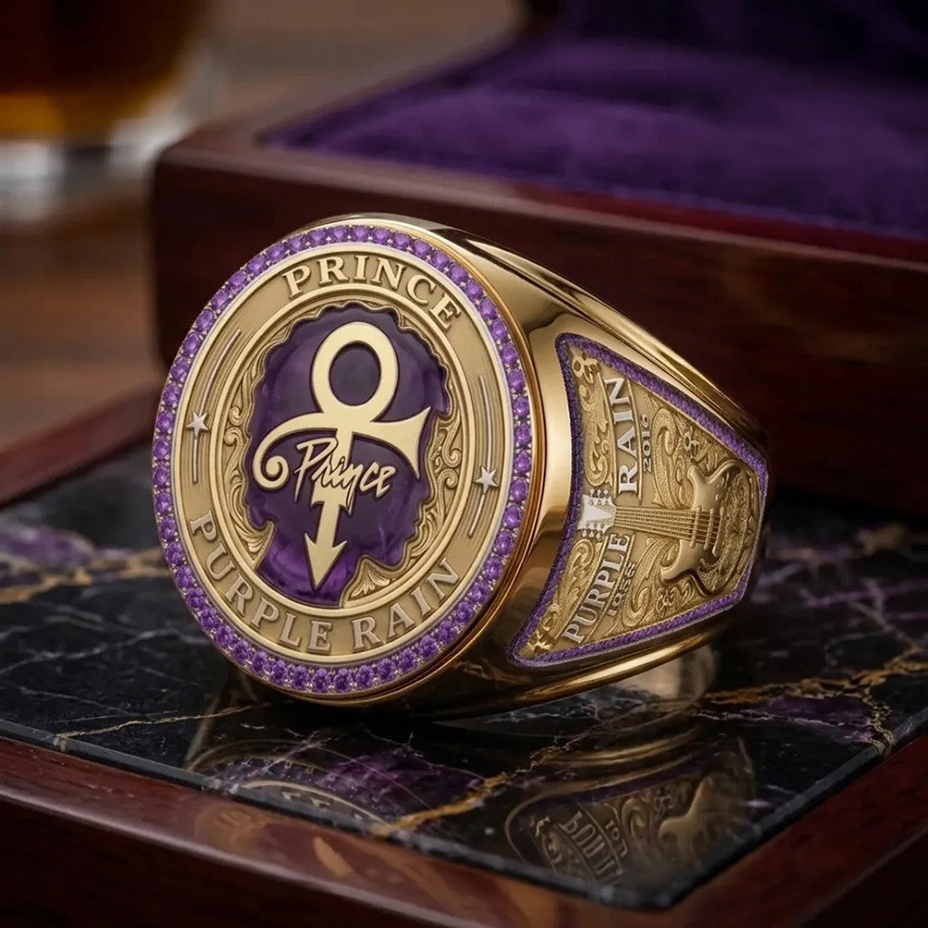 Prince Symbol Purple Stainless Steel Ring 2026 Prince Merch Gift For Music Lovers - Merchluma