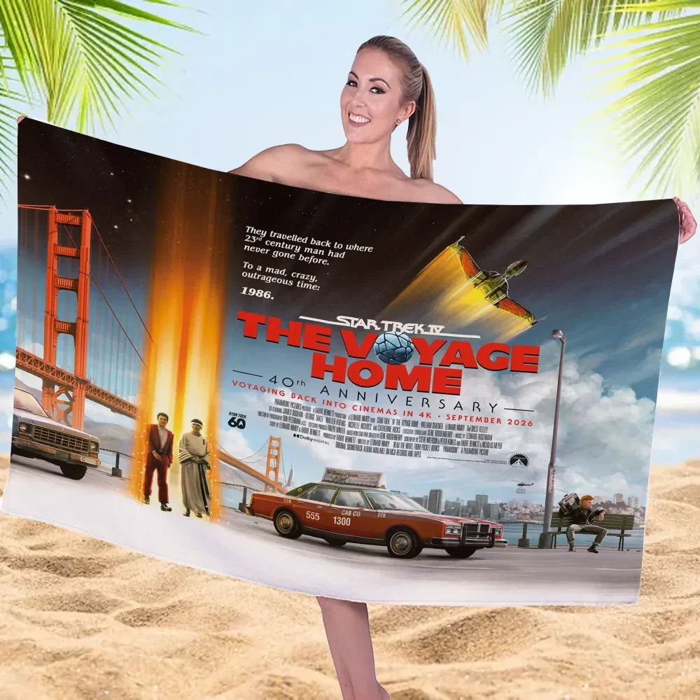 Star Trek The Voyage Home Rectangle Beach Towel Star Trek Merch Summer Gift For Sci Fi Fans - Merchluma