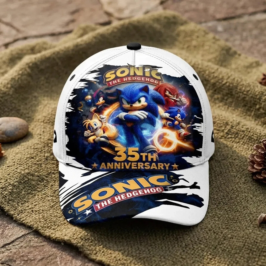 Sonic The Hedgehog 35th Anniversary White Hat Sonic The Hedgehog Merch Best Gift For Son - Merchluma