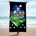 Sonic The Hedgehog 35th Anniversary Merch 2026 Sonic Forever Fast Beach Towel Best Summer Gifts - Merchluma