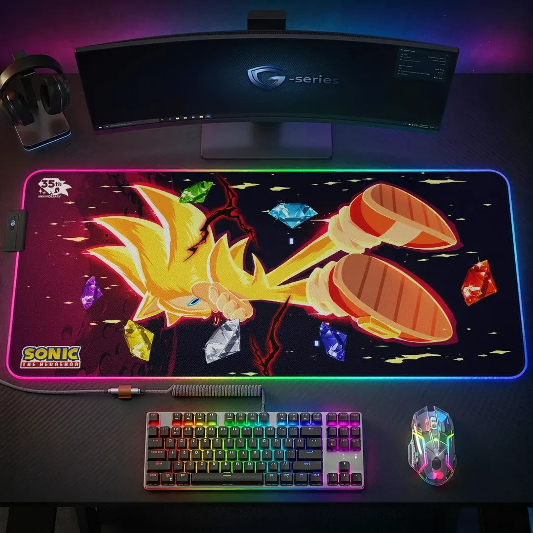 Sonic the Hedgehog 35th Anniversary Gaming Desk Mat Sonic the Hedgehog Merch 2026 Perfect Gifts - Merchluma
