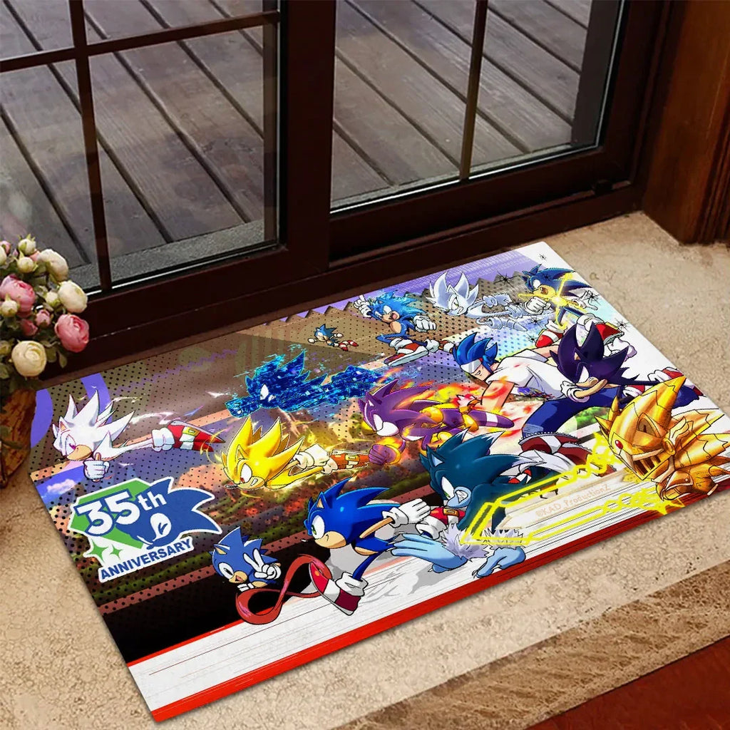 Sonic The Hedgehog 35th Anniversary Doormat 2026 Sonic The Hedgehog Merch Best Gift For BFF - Merchluma