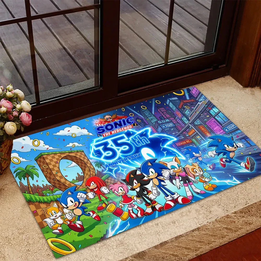 Sonic The Hedgehog 35th Anniversary Doormat 2026 Sonic The Hedgehog Merch Front Porch Decor - Merchluma