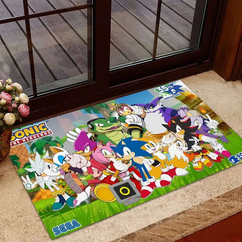 Sonic The Hedgehog 35th Anniversary Doormat 2026 Sonic The Hedgehog Merch Home Decor Ideas - Merchluma