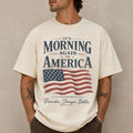 It's Morning Again In America Ronald Reagan Quote Patriotic T-Shirt Prouder Stronger Better Tee - Merchluma