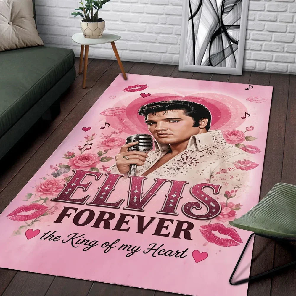 Elvis Presley Merch 2026 Elvis Forever The King Of My Heart Area Rug Living Room Decor Ideas - Merchluma