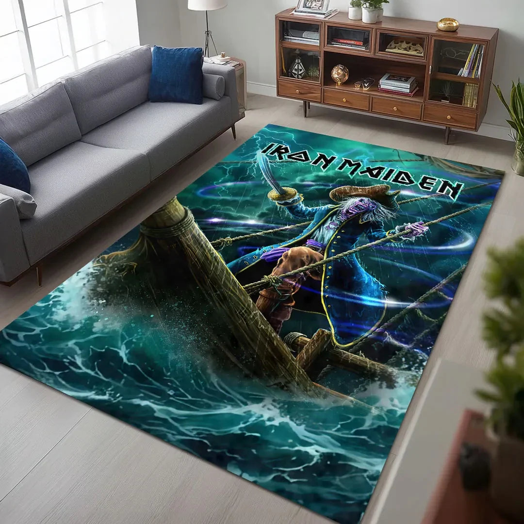 Iron Maiden Aces High Area Rug Decor For Living Room Iron Maiden Merch Gift For Band Fans - Merchluma