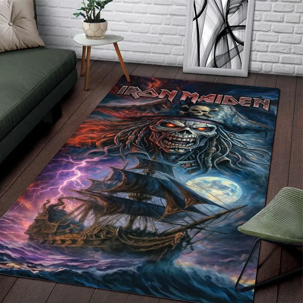 Iron Maiden Ghost Of The Navigator Area Rug Living Room Decor Iron Maiden Merch Gift For Fans - Merchluma