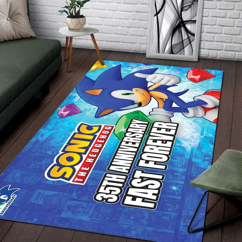 Sonic the Hedgehog 35th Anniversary Area Rug 2026 Sonic the Hedgehog Merch Best Birthday Gifts - Merchluma