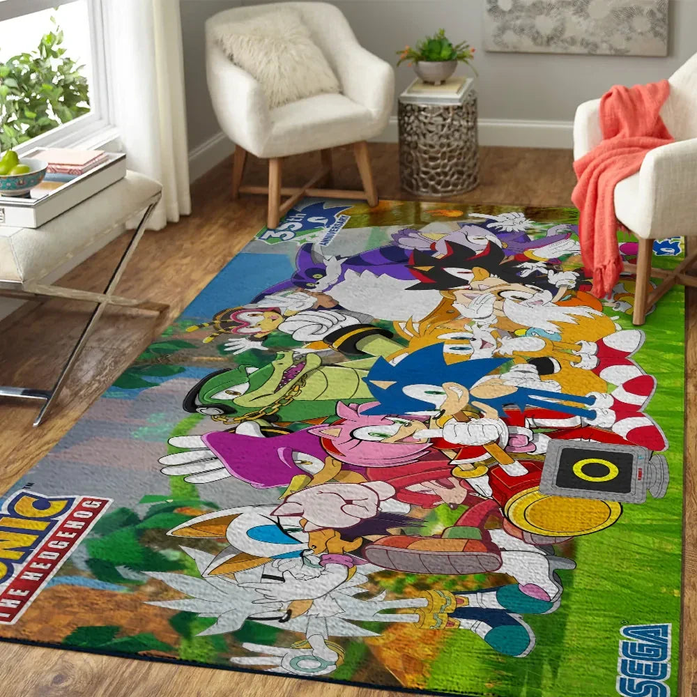 Sonic the Hedgehog 35th Anniversary Area Rug 2026 Sonic the Hedgehog Merch Decor Gift For Gamer - Merchluma