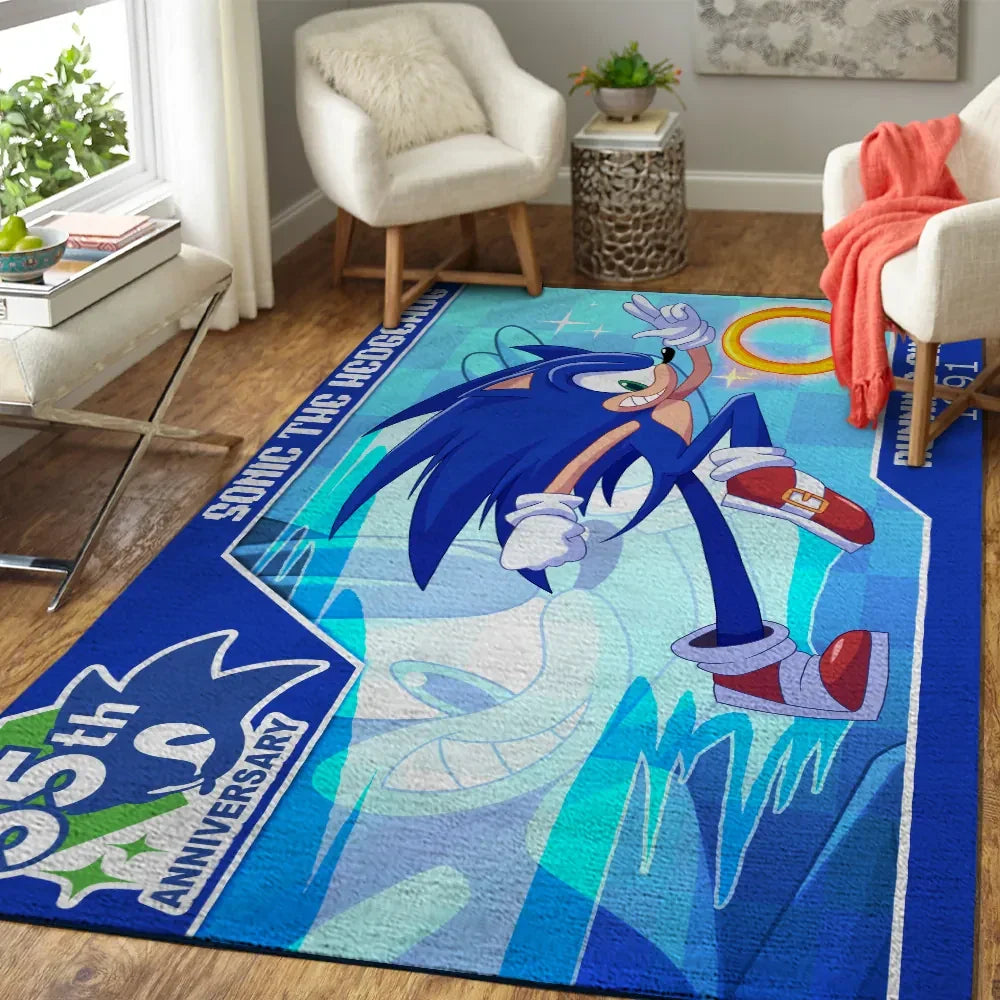 Sonic the Hedgehog 35th Anniversary Area Rug 2026 Sonic the Hedgehog Merch Game Lover Gifts - Merchluma