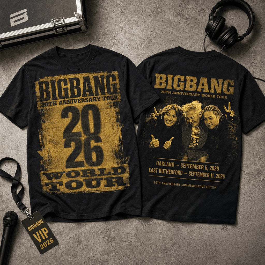 Bigbang 20Th Anniversary World Tour 2026 T-Shirt Bigbang Merch Gifts For VIP Kpop Fans - Merchluma