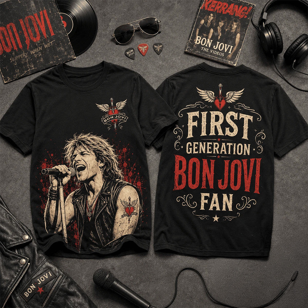 Bon Jovi First Generation Fan T-Shirt Bon Jovi Merch 2026 Best Gift For Rock Band Lover - Merchluma